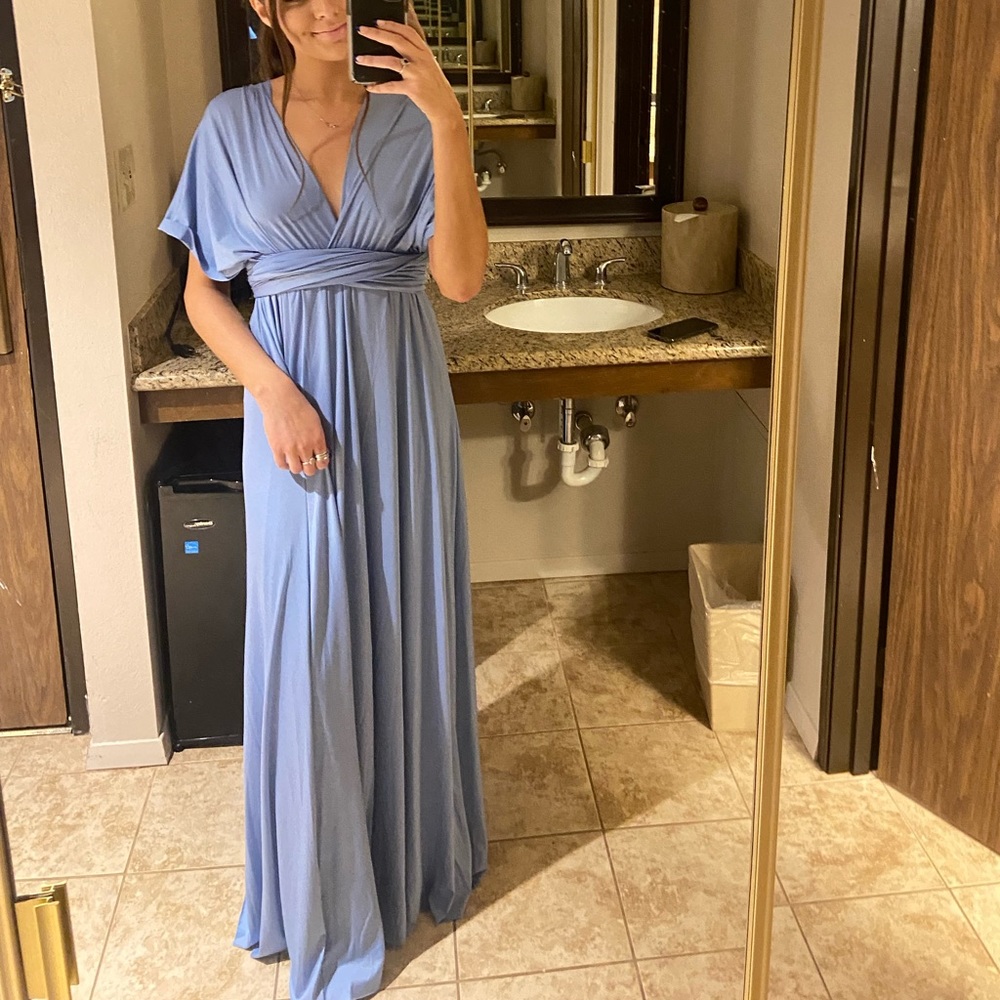 Multi-way powder blue bridesmaid dress